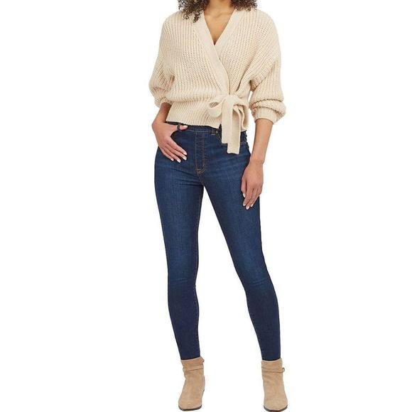 SPANX ankle skinny jeans in Midnight Shade sz M Jean-ish - Picture 6 of 7